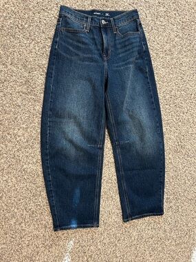 Old Navy Dark Blue High-Rise Barrel Leg Jeans